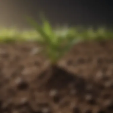 Close-up of soil showcasing nutrient-rich composition