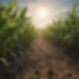 Close-up of healthy crops in a field