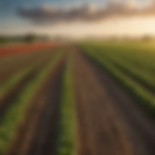 A vibrant Texas landscape showcasing diverse agricultural fields ready for pre-emergent application
