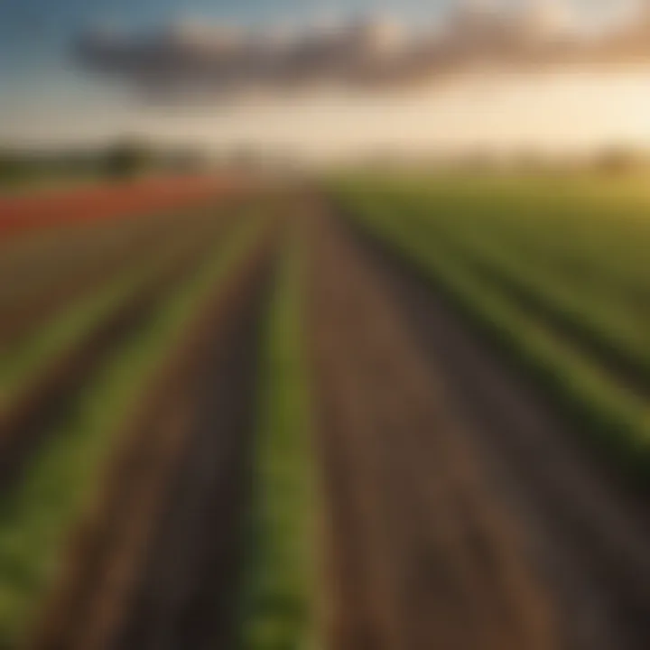 A vibrant Texas landscape showcasing diverse agricultural fields ready for pre-emergent application
