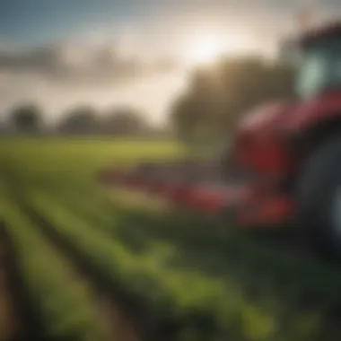 A close-up of pre-emergent herbicide application equipment on a Texas farm