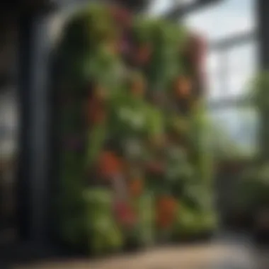 Vertical Container Garden Vertical garden setup with various plants