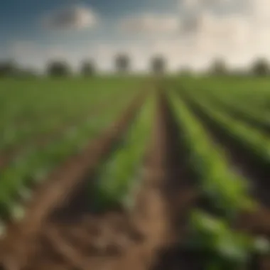 Lush green crops thriving in well-balanced soil
