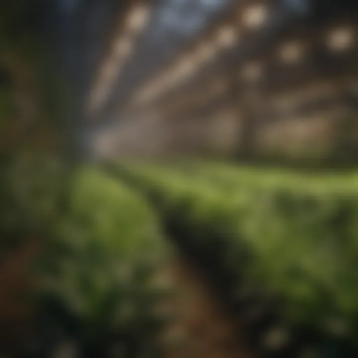 Comparison of plant growth with and without LED technology