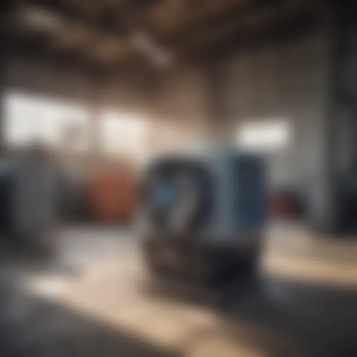 Portacool evaporative cooler in a large industrial space