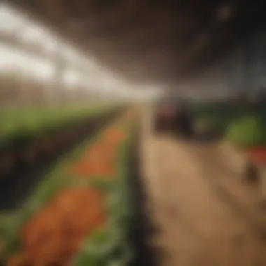 Vibrant market scene showcasing diverse crops