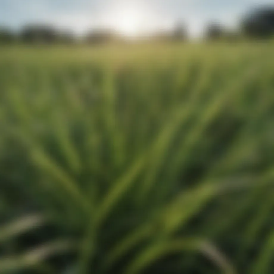 Close-up view of healthy Bermuda grass blades