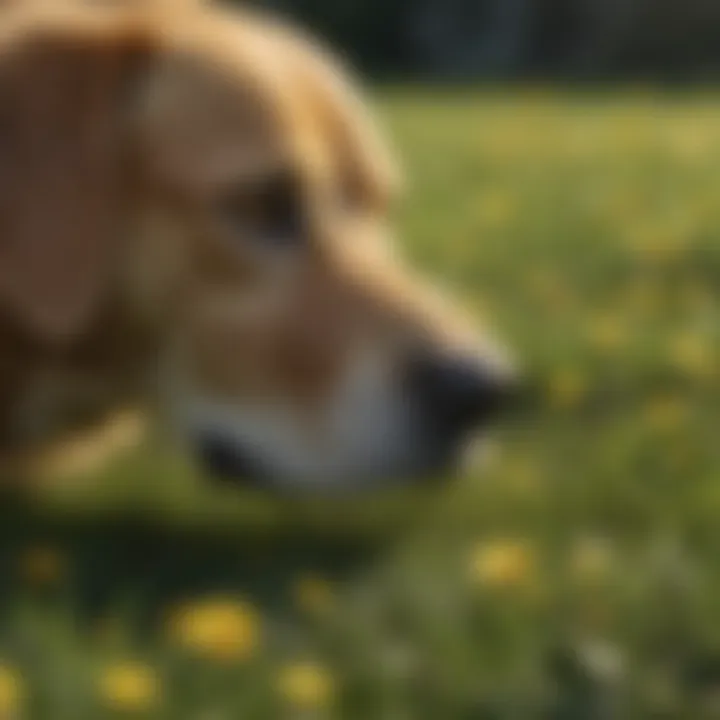 Comparative image showing yellow spots on grass