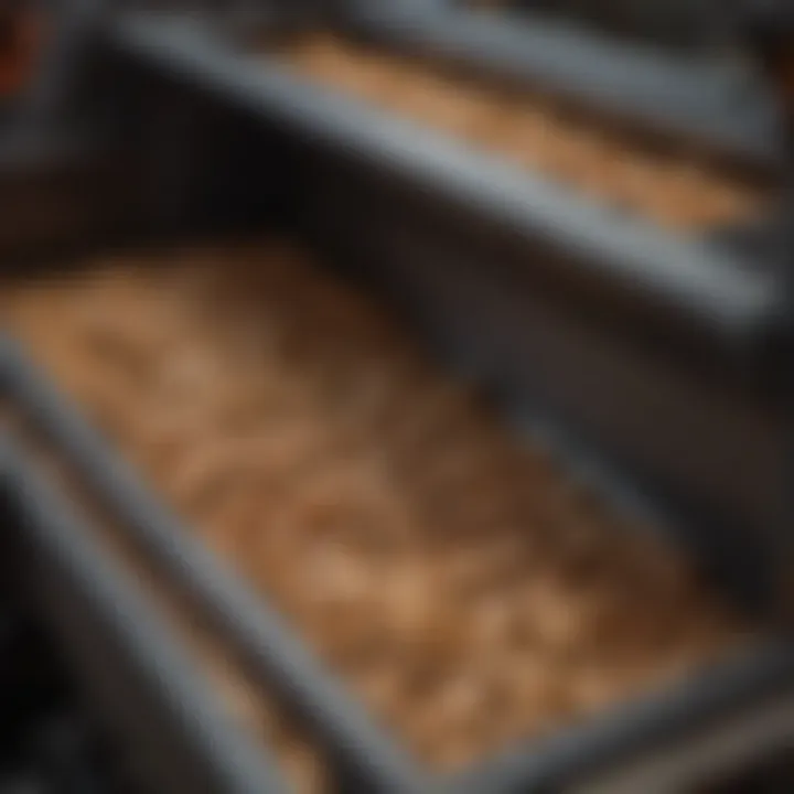 A detailed close-up of a PTO wood chipper shredder showcasing its sharp blades and robust construction