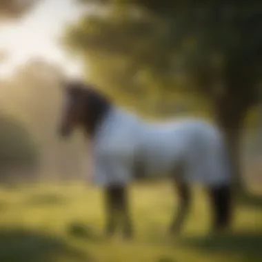 Horse wearing the Rambo Bug Buster Fly Sheet in a pasture