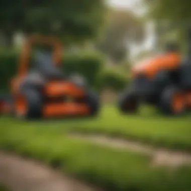 Reel vs. Rotary Mowers: A Comparative Analysis Comparison of reel and rotary mowers in a side-by-side layout