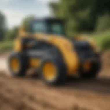 Advanced Design Features of Ride Along Skid Steers Detailed view of a ride along skid steer showcasing advanced design features.