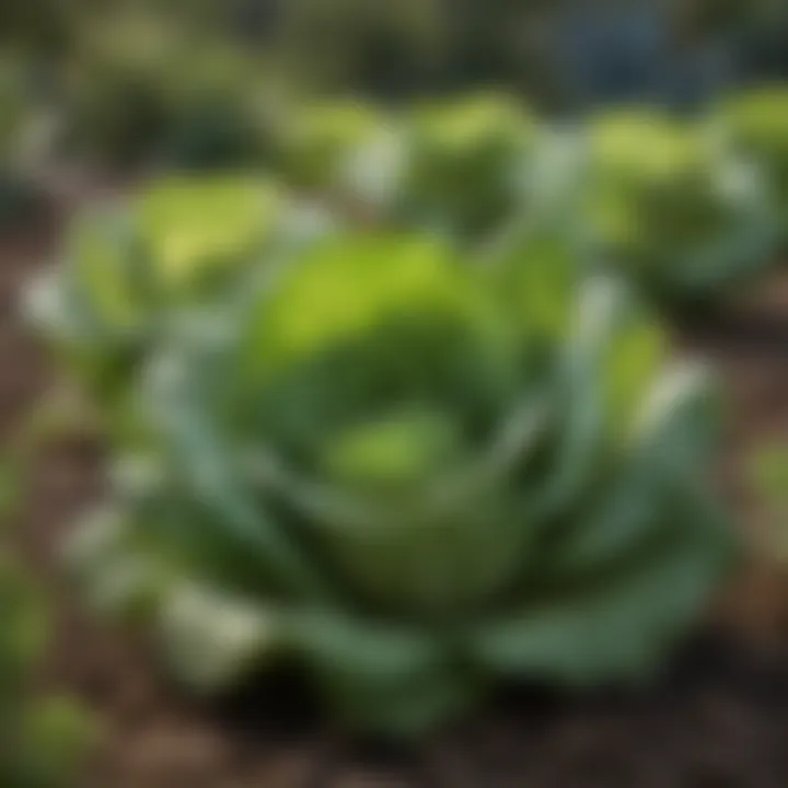 Vibrant romaine lettuce plants in a garden bed thriving under sunlight