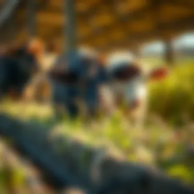 Rye grass integrated in livestock feeding systems on a farm