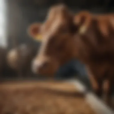 Cattle Health and Safeguard Dewormer Pellets Cattle receiving Safeguard dewormer pellets