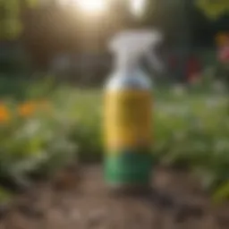 Diverse organic insect sprays in a garden setting