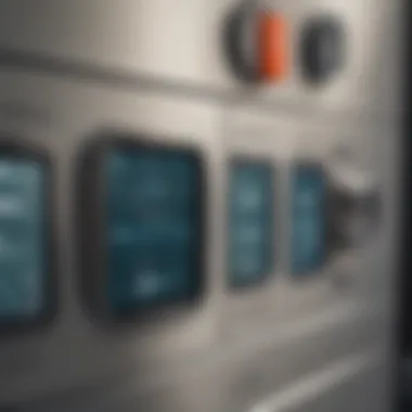 Close-up of a sanitizing machine's interface