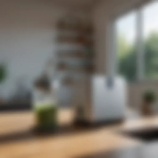 A modern sanitizing machine in a home setting