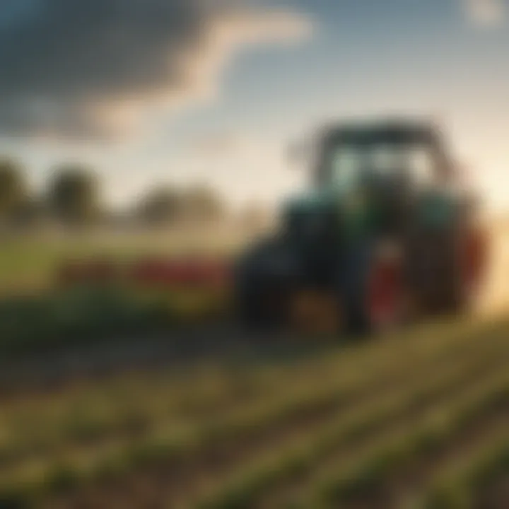 A farmer utilizing modern technology in crop management