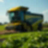 High-tech silage machine in action on a green field