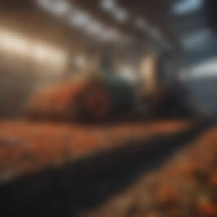 A biogas plant generating energy from food waste