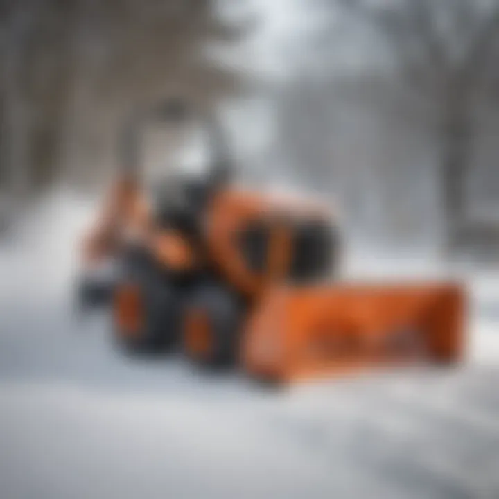 Sno Tek Ariens snow removal equipment in action during a heavy snowfall