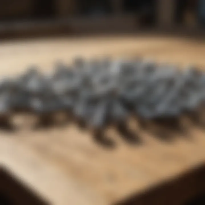 Various sizes of SS carriage bolts arranged on a rustic wooden surface.