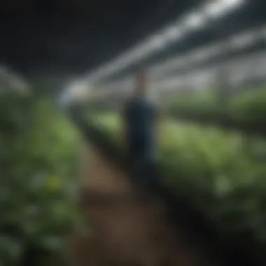 Sustainability Through Digital Lighting Visual representation of sustainability in horticulture with digital lighting