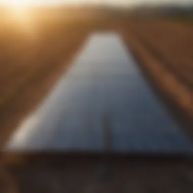 A solar panel installation harnessing sunlight for energy production