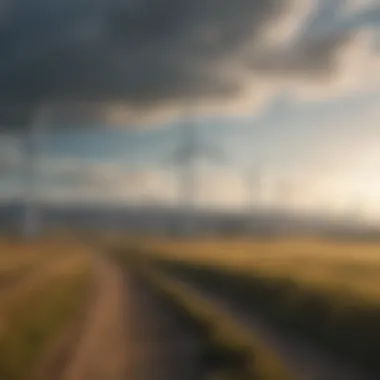 Wind turbines generating renewable energy on a vast landscape