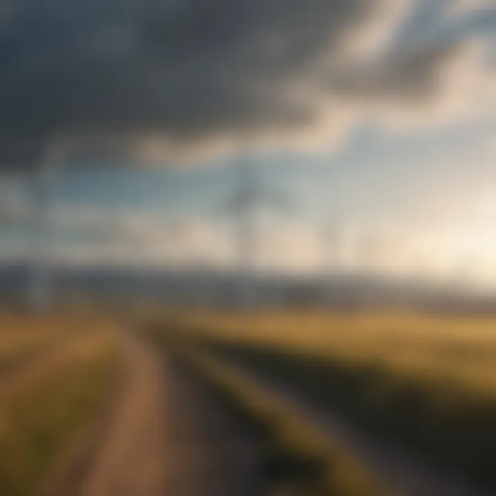 Wind turbines generating renewable energy on a vast landscape