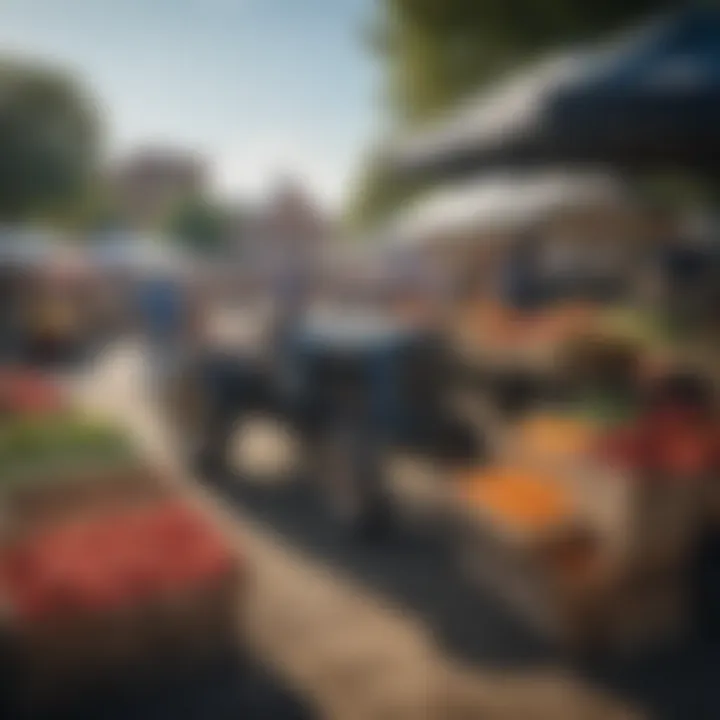 Farmers' market in Union City, illustrating the economic impact of the agricultural sector.