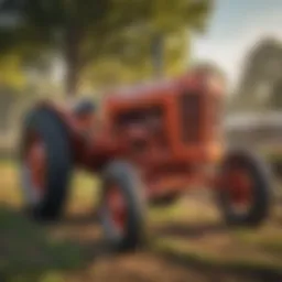 A vintage tractor on a farm in Union City, showcasing its historical value.