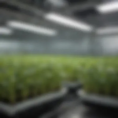 Close-up of hydroponic setup inside a grow tent