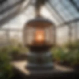 A propane heater in a greenhouse enhancing plant growth