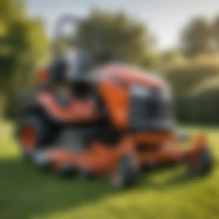 Close-up of a lawn mower bagger showing its design and features