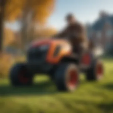 A gardener applying winter lawn care techniques to prevent browning