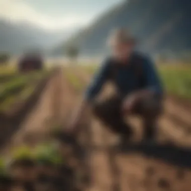 Sustainable Practices in Agriculture Farmers implementing sustainable practices in response to climate challenges.