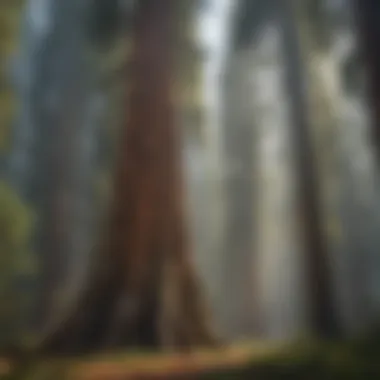 Majestic Sequoia in Its Natural Habitat Majestic sequoia tree towering in a forest