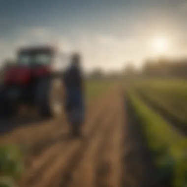 A serene landscape showcasing diverse agricultural practices