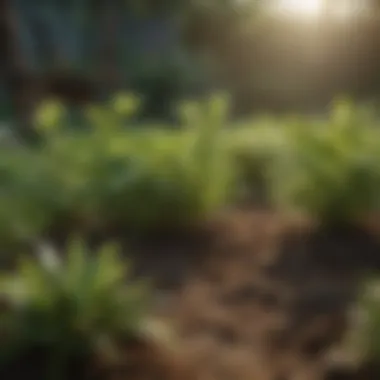 Lush green plants thriving under sunlight