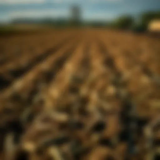 Nutrient-rich manure spread over a field