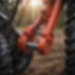 Close-up view of a robust quick hitch grapple