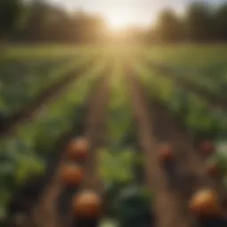 Diverse vegetable crops thriving in a sustainable farming environment