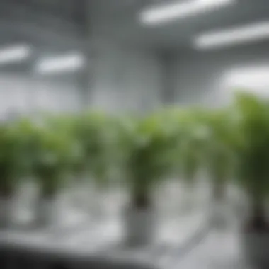 Optimizing Plant Health through Material Choice Close-up of plant health in a white plastic grow room