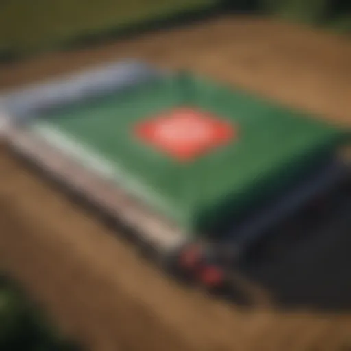 Custom tarp showcasing a vibrant agricultural logo