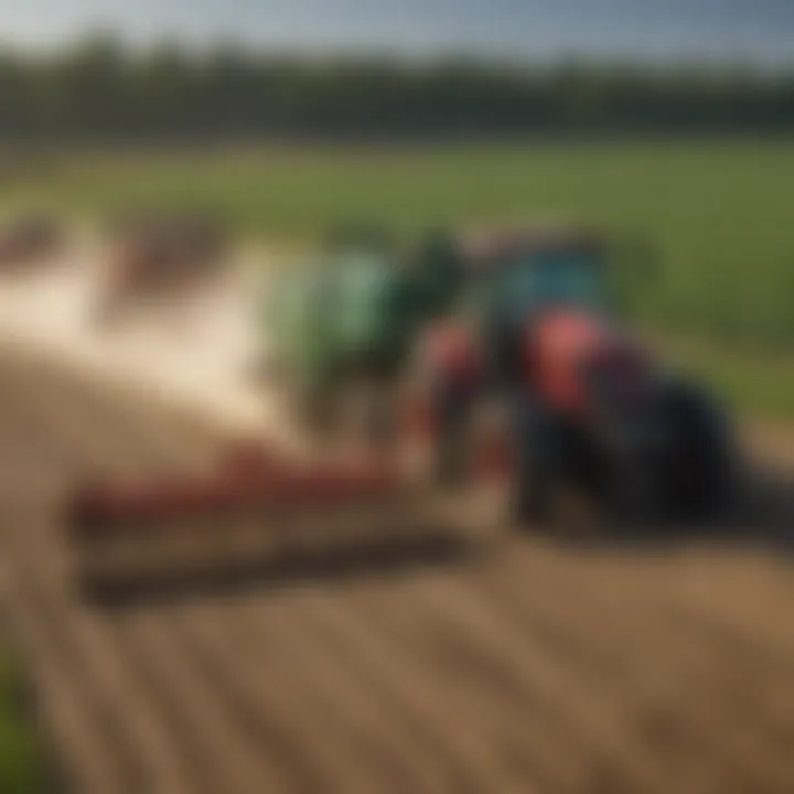 A side by side vehicle in action on a farm field