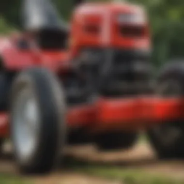 Close-up view of the Toro Pony Riding Mower's cutting deck