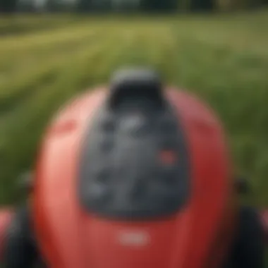 Advanced Technology Controls of Toro Rider Mower Close-up of Toro rider mower controls showcasing advanced technology