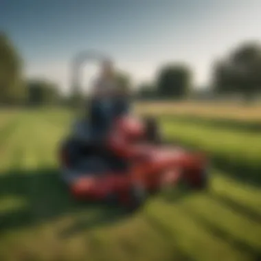 Efficient Grass Maintenance with Toro Rider Mowers in Agriculture Toro rider mower efficiently maintaining an agricultural field
